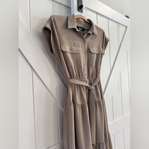 DKNY Tiered Button Down Belted Maxi Dress - Picture 2 of 6